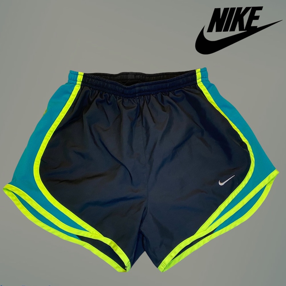 Nike black teal yellow shorts athletic tempo xs